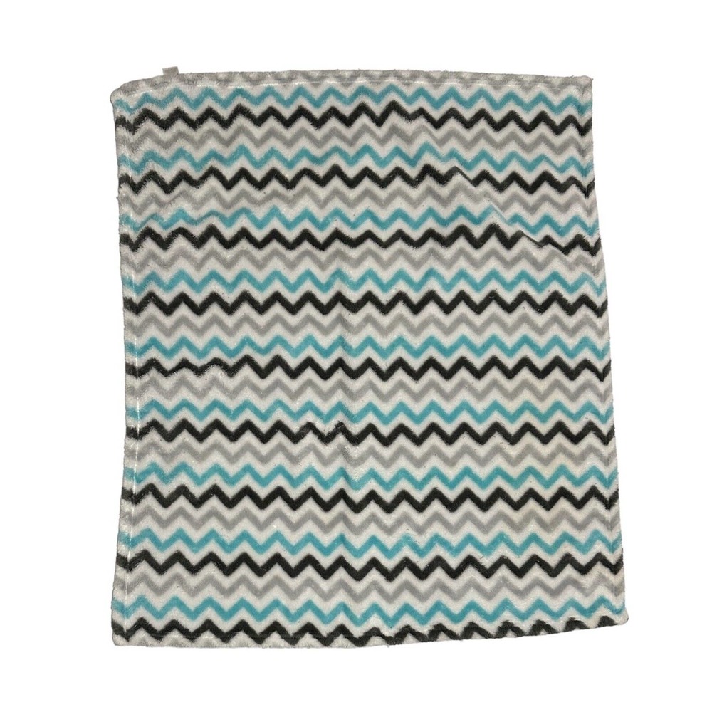 Baby Gear Chevron Zig Zag Teal Green Gray Fleece Blanket Security Lovey Kids